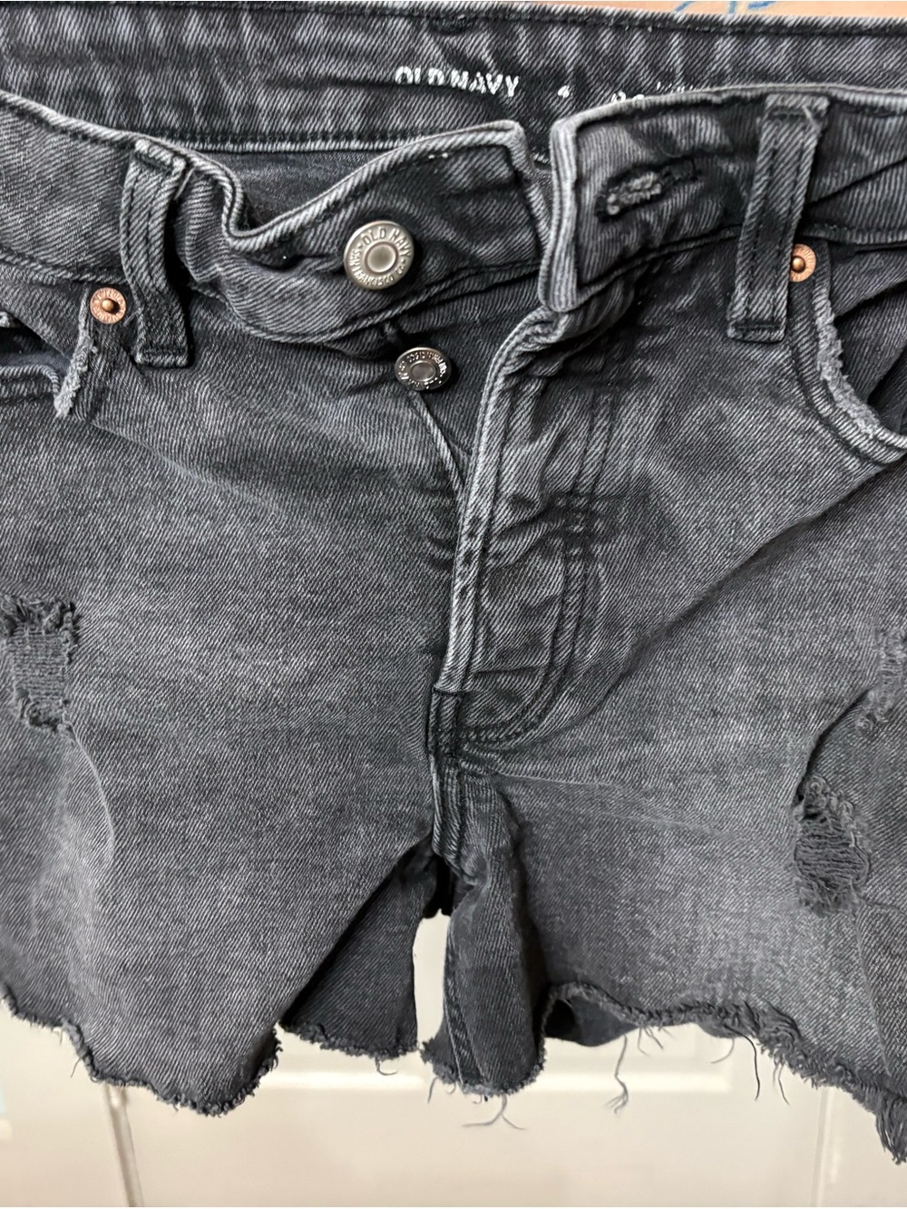 Old Navy Distressed Black Jean Shorts